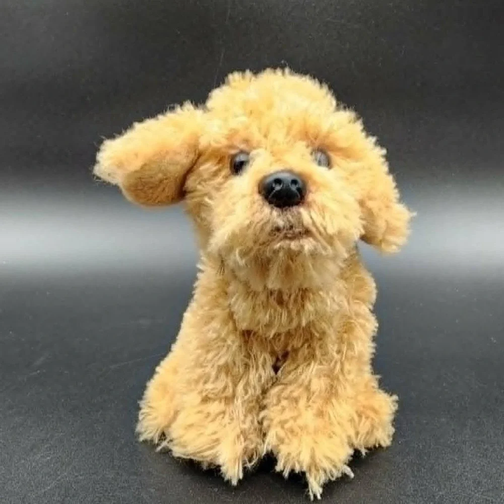 DEMDACO Tan Golden Retriever Poodle Plush Dog Lot Realistic‎ Stuffed Animal Toy
